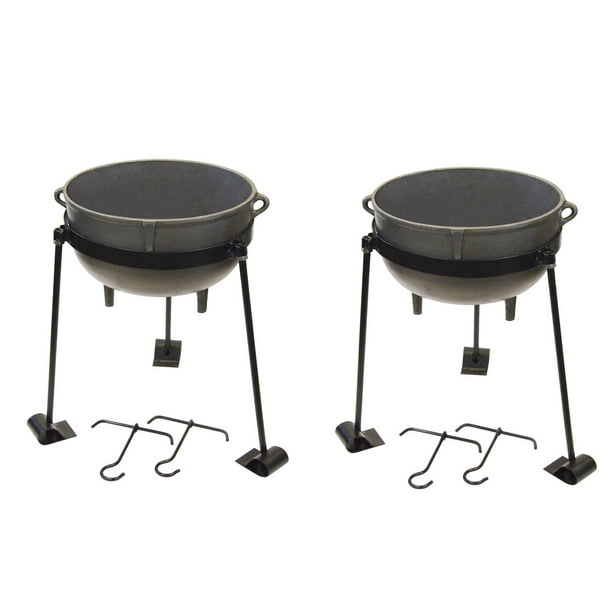 Bayou 5 Gallon Seasoned Cast Iron Jambalaya Cooking Pot w/ Lid & Stand