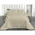 thumbnail image 2 of Ambesonne Blossom Quilted Bedspread Set 3 Pcs, Pattern of Geometric Floral, Twin, Eggshell Warm Taupe, 2 of 4