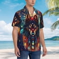 thumbnail image 3 of Fotbe Mystic Wolf Dreamcatcher Camisa Hawaiana para Hombre Unisex – Camisa Casual de Verano con Botones de Manga Corta de Algodón y Lino,X-Large, 3 of 7