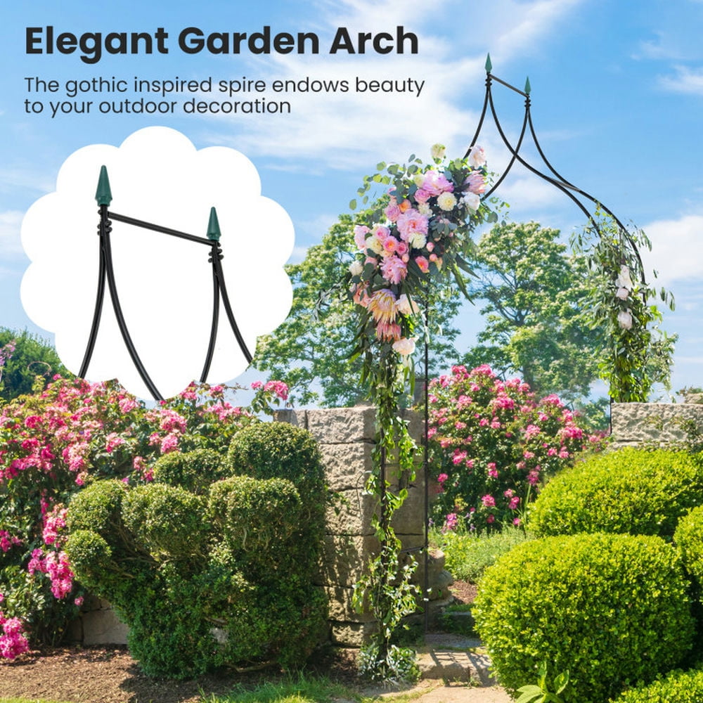 Resenkos Outdoor Decor,9.5 Feet Decorative Metal Garden Arch for Vine Rose Climbing Wedding Ceremony Party Decoration Resenkos Outdoor Decor,9.5 Feet Decorative Metal Garden Arch for Vine Rose Climbing Wedding Ceremony Party Decoration