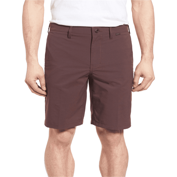 Hurley Hombre Nike Dri-Fit Casual Chino Shorts, Rojo, 38 Hurley chino