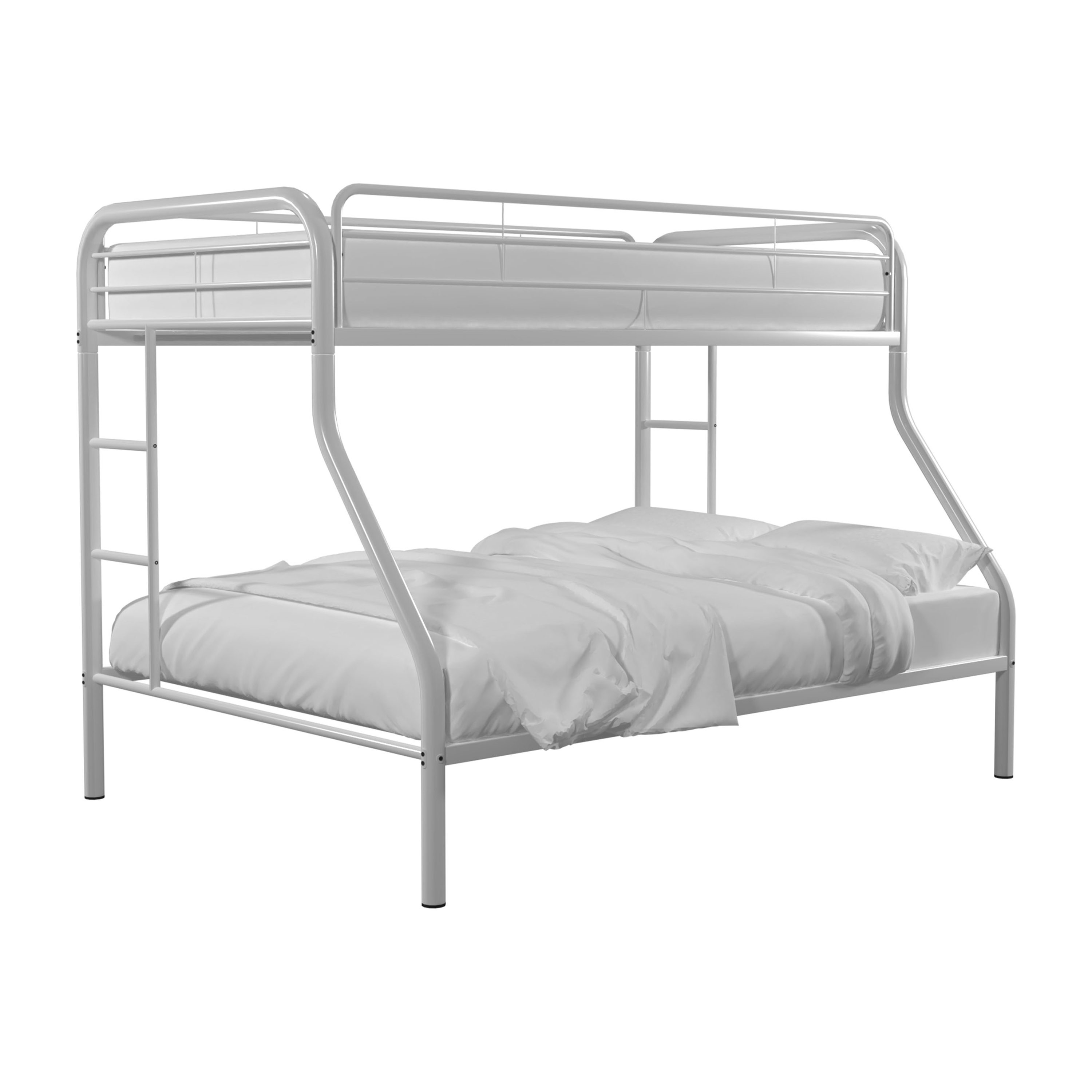 Furniture of America Ollie Metal Contemporary Bunk Bed, Twin/Full, Silver