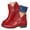 Red, variant on Ankle Boots for Women Arch Support Flat Bottom Leather Side Zipper Round Toe Retro Booties