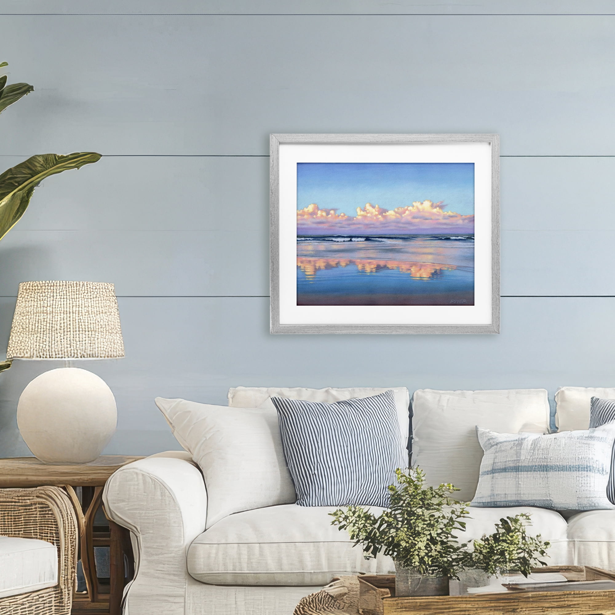Stupell Industries Cloud Illusions Reflection Gray Framed Print Under Glass, design by Susy Boyer