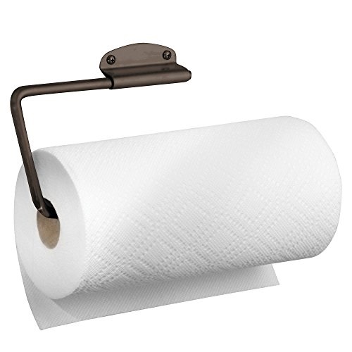 mDesign Metal Wall Mount Paper Towel Holder & Dispenser, Mounts to