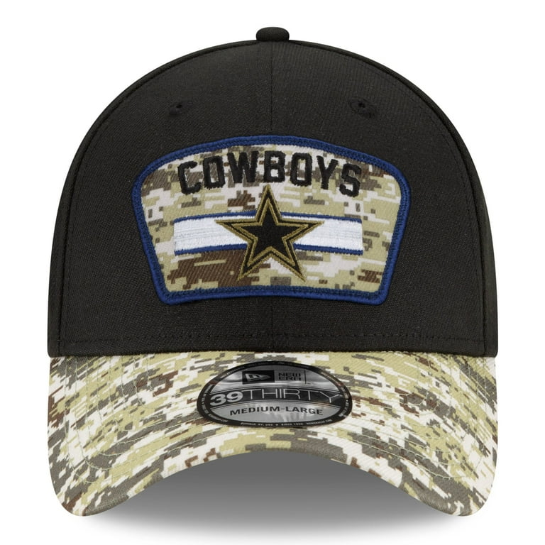Men s New Era Black Camo Dallas Cowboys 2021 Salute to Service 39THIRTY Flex Hat Size Small Medium
