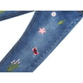 thumbnail image 4 of KIDSCOOL SPACE Little Girl Embroidered Jeans,Big Girls Elastic Waist Denim Bottom Pants, 4 of 5