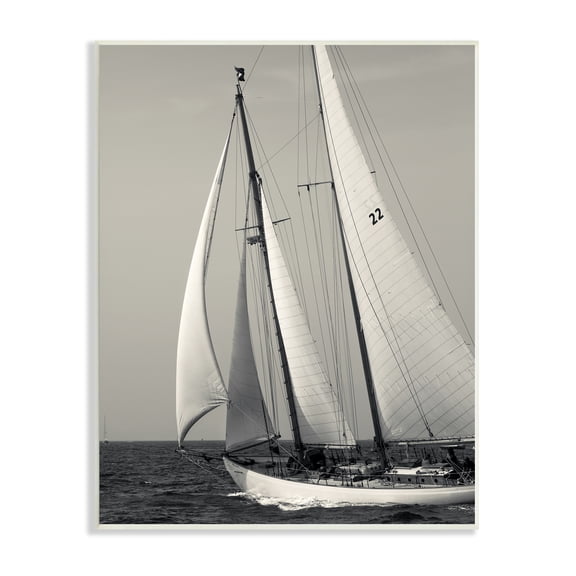 Stupell Indtries Ocean Ship Full Sail Modern Nautical Boat Photography,13 x 19,Design by Danita Delimont