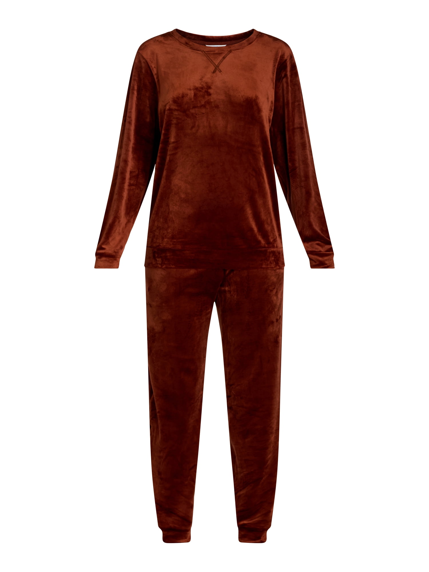 Time and Tru Women's Velour Sweatshirt and Jogger Pants Set, 2-Piece, Sizes XS-XXXL