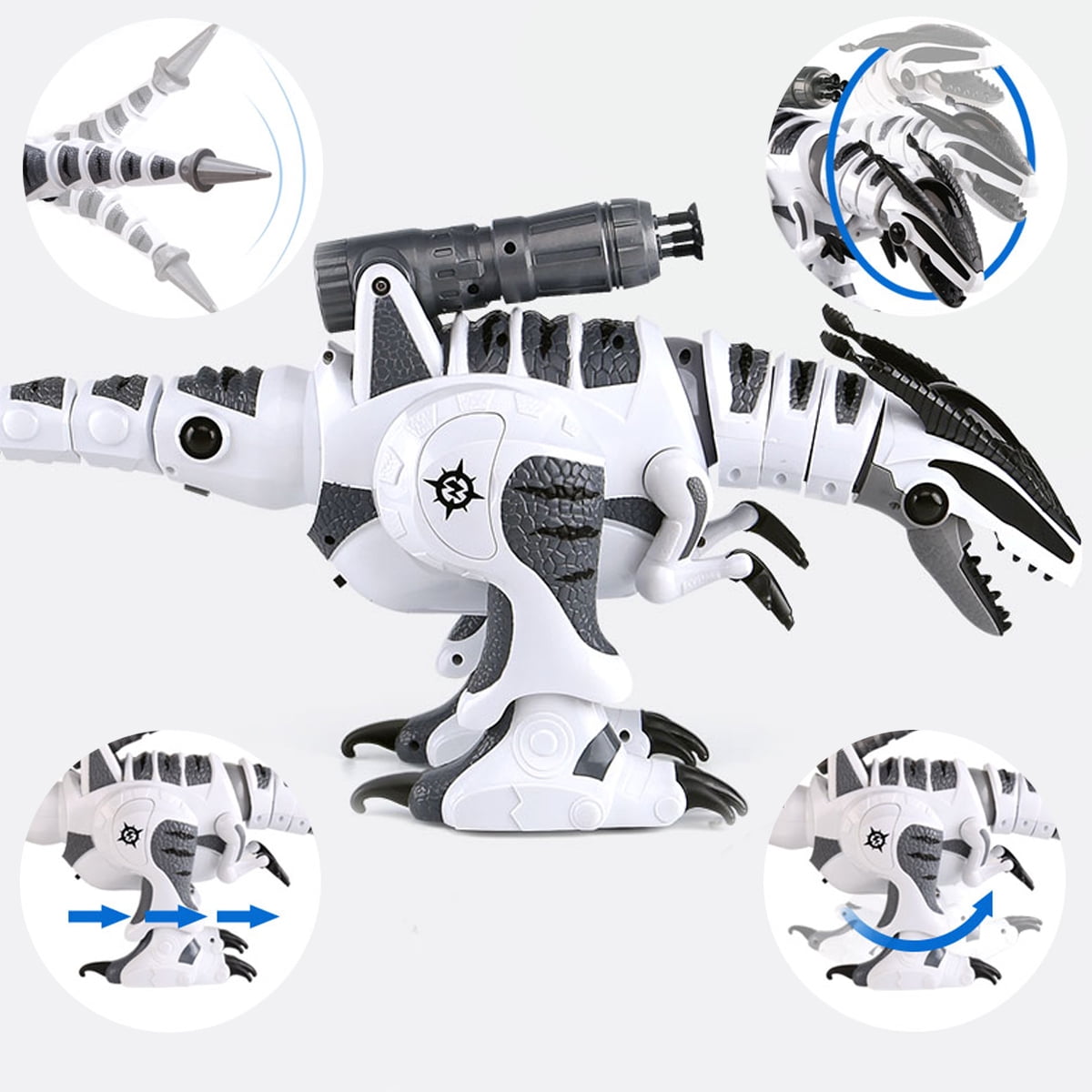 Fisca Intelligent Remote Control Shooting Darts Robot Dinosaur Toys for Kids, 11 Channel Programmable Touch Interactive War Robot