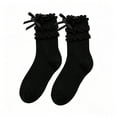 thumbnail image 4 of Jalioing Girls Ruffle Socks Breathable Crew Socks for Everyday Wear Kids Girls Cute Dress Socks with Bow, 4 of 5