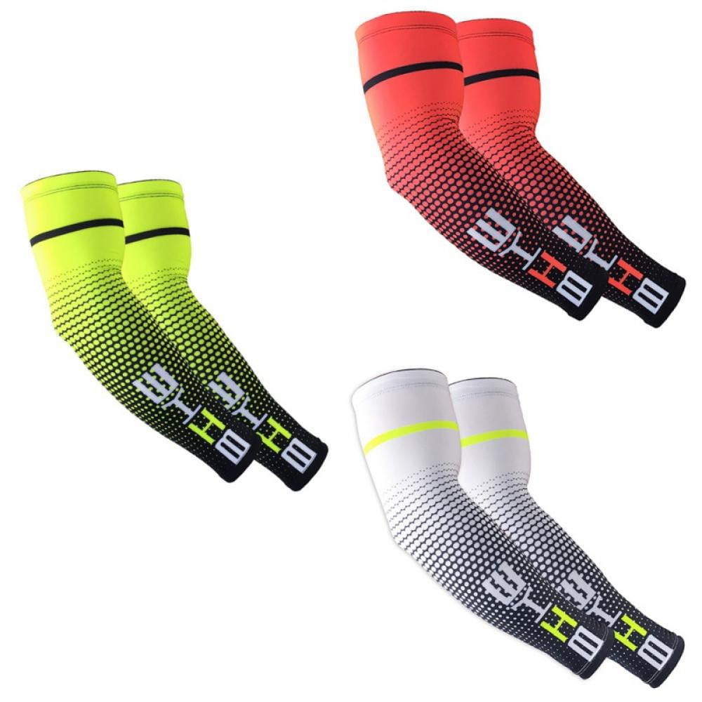 COOLOMG Compression Arm Sun Protection Non-Slip Basketball Volleyball Cycling Running Women Mens Boys Multicolour S/M XL 1 Pair 