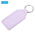 thumbnail image 3 of Uxcell Leather Keychain Blanks, 4 Pack PU Leather Key Fob with Key Rings, Purple, 3 of 6