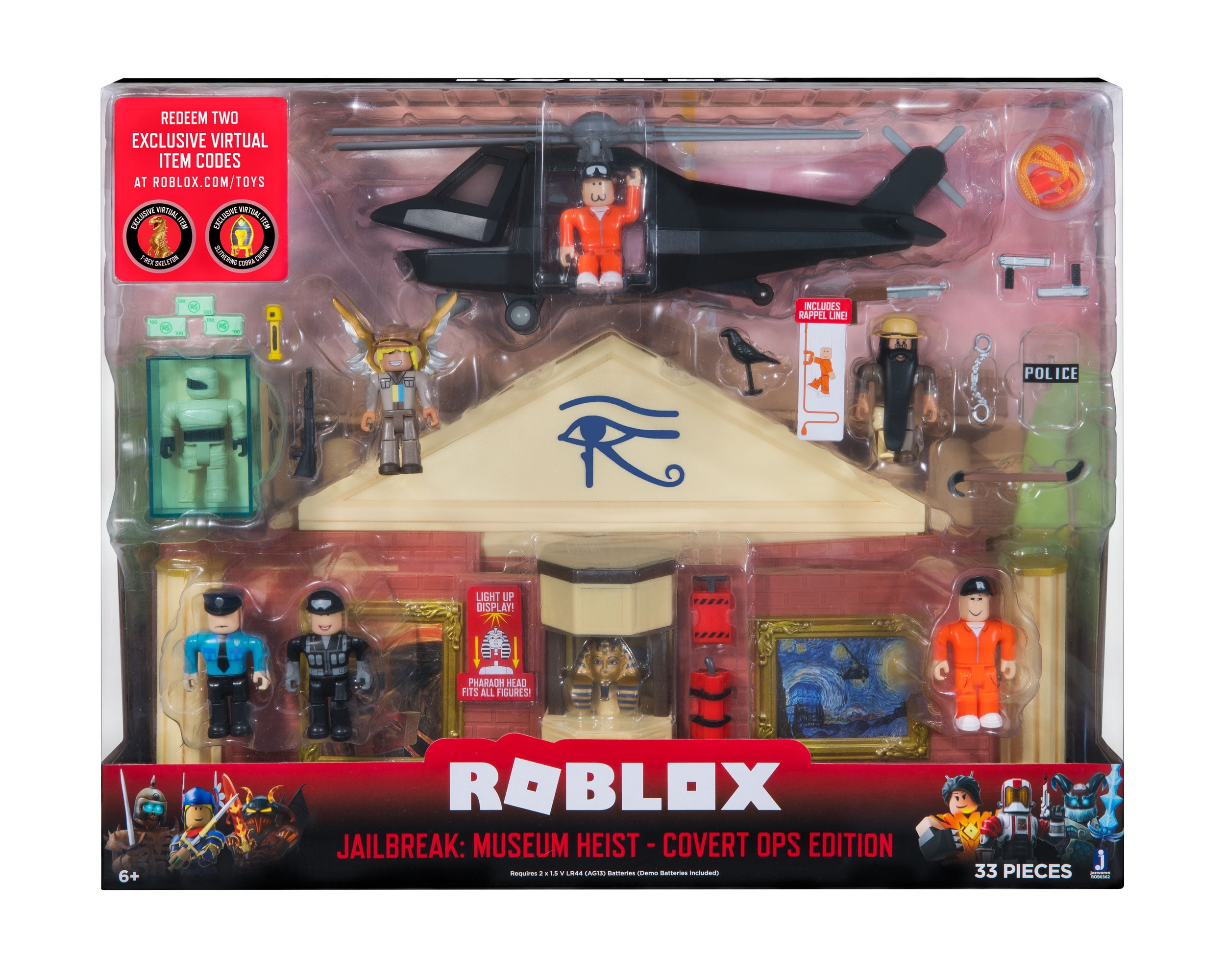 Roblox Action Collection Jailbreak Museum Heist Covert Ops Edition Playset Includes Two Exclusive Virtual Items Walmart Com Walmart Com - roblox museum heist toy walmart