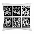 thumbnail image 1 of Celtic Throw Pillow Cushion Cover, Abstract Animal Ornament Pattern in Tribal Style for Tattoo and Culture Design, Decorative Square Accent Pillow Case, 18 X 18 Inches, Black and White, by Ambesonne, 1 of 2
