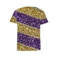 thumbnail image 4 of Gamivast Women Carnival Tops Striped Loose Fitted Short Sleeve Sequin Tees Holiday Crewneck Tunic Mardi Gras Party Tshirt Fat-Tuesday Outfits 2026, 4 of 6