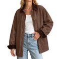 thumbnail image 4 of MuXiKeJi Clothes Oversized Barn Jackets for Women Fall Jacket Fashion Trendy 2026 Womens Lightweight Shacket with Front Deep Pockets,Spring,Thin,Corduroy Collar,Utility,Chore,Casual Outerwear, 4 of 5