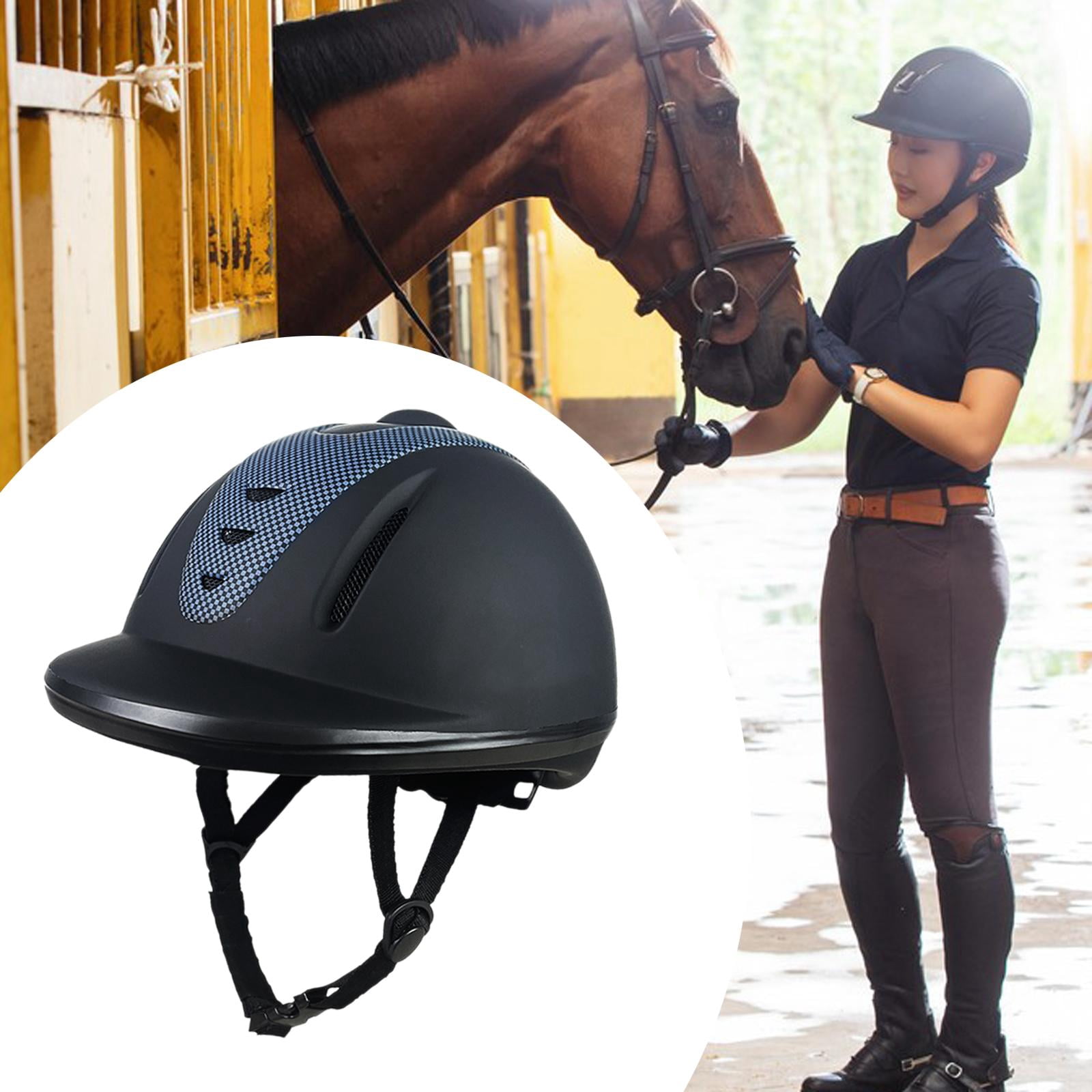 koolsoo Equestrian Helmet Bike Helmet Practical Shock Absorption Fashion Professional Sweat Absorbing Equestrian Hat Horse Riding Cap XL