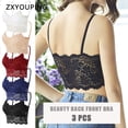 thumbnail image 2 of ZXYOUPING 3 PCS Sujetador De Tubo De Encaje Para Las Mujeres De Talla Grande Alambre Sin Costuras Top Respaldo Delantero Trasero De Belleza, 2 of 5