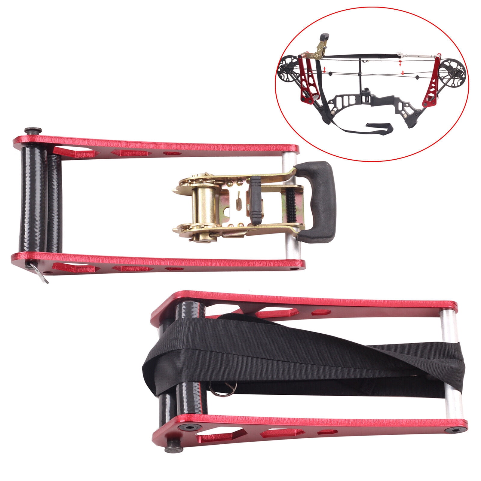 2pcs Compound Bow Open Accessories Aluminum alloy Ratchet-Loc Press Kit Red