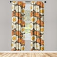 thumbnail image 3 of Ambesonne Floral Curtains, Orange White Flowers Plot, Pair of 28"x95", Pale Vermilion Green, 3 of 5