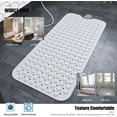 thumbnail image 5 of Large Non Slip Bathtub Mat, Extra Long Bath Mat for Tub, 40 x 16 Inch, Machine Washable Shower Mats with Suction Cups and Drain Holes, Bath Tub Mats for Bathroom Non Slip, White, 5 of 6