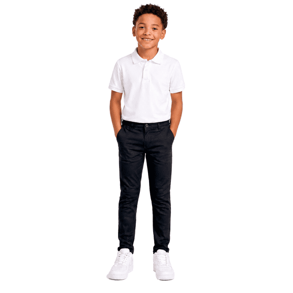 Access Boy's School Uniform Stretch Pants (Black, 4) ASU025