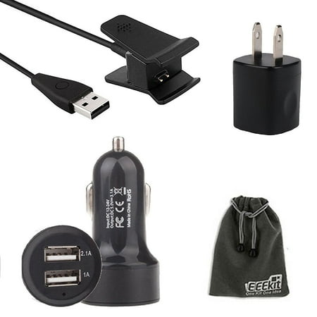 EEEKit 3in1 Kit for Fitbit Alta Fitness Tracker, Replacement USB Charging Cable+USB Wall Charger+2 Port USB Car Charger