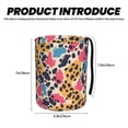 thumbnail image 4 of Round Car Trash Can 7×5.9in Waterproof, Durable, Not Easy To Fade, Easy To Install And Disassemble To Prevent Interior Pollution Leopard Print Pattern Rainbow_1, 4 of 7