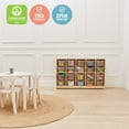 thumbnail image 6 of ECR4Kids 20 Cubby Mobile Tray Cabinet and 20 Scoop Front Storage Bins, 4x5, Kids Furniture, Natural, 6 of 9
