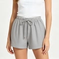 thumbnail image 5 of Women's Casual Loose Fit Lightweight Striped Shorts, Elastic Drawstring Waist, Soft Summer Beach Style, Travel Active Comfort, Casual Everyday | TruHer,Black L, 5 of 8