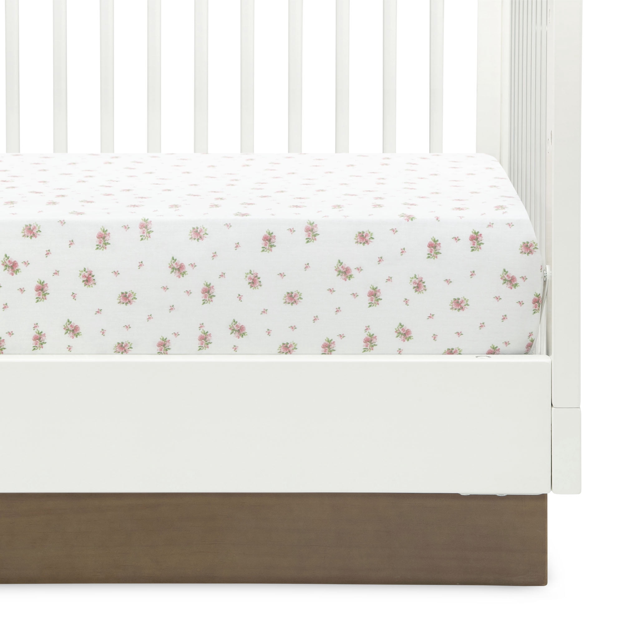 Delta Children Fitted Crib Sheets for Girls and Boys - Crib Sheet for Standard Crib and Toddler Mattresses - 28x52 Inch (Pack of 3), Pink Floral
