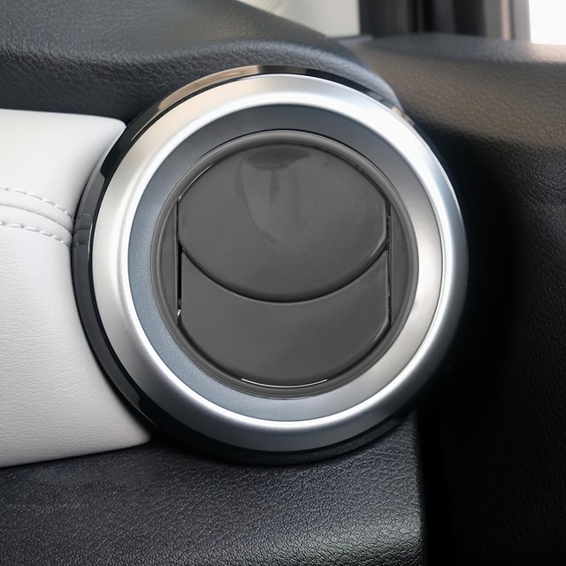 unbranded Salida De Ventilación Redonda Ajustable Para Aire Acondicionado De Auto Cubierta Plástica Gris