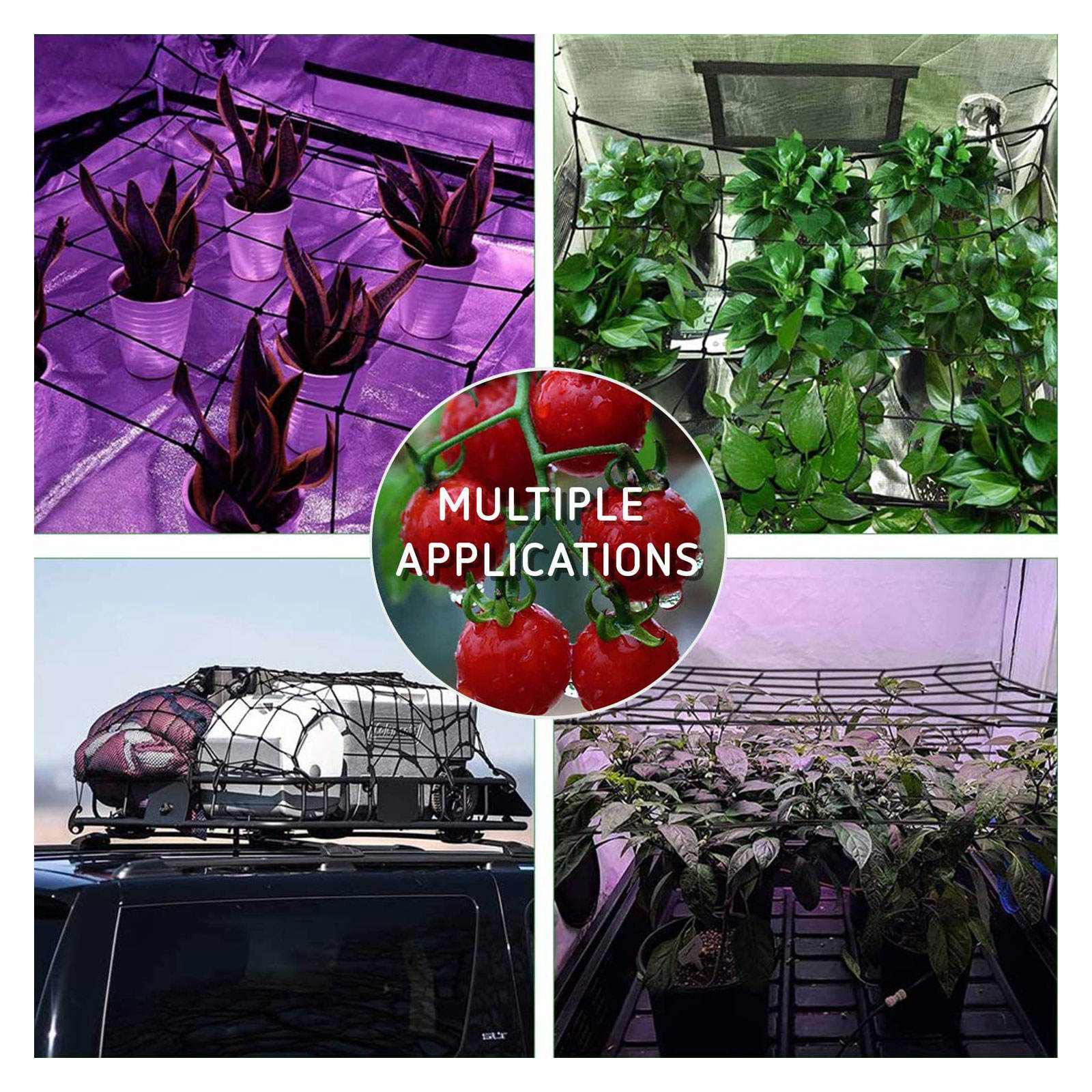 FENGGUIQU Black Plant Grow Netting 1Pc Elastic Trellis Garden Support Net for Outdoor Vegetables and Fruits