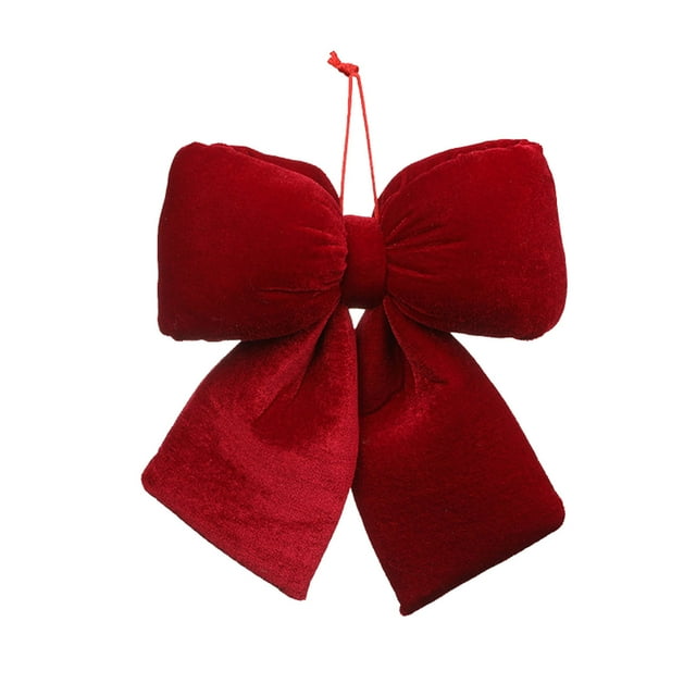 RKSTN Nœuds Rouges pour Arbre de Noël Nœud de Noël Rouge Pendentif de Décoration de Noël Surdimensionné Velours Décoration de Mariage Ornement d'Arbre de Noël Cloches de Noël