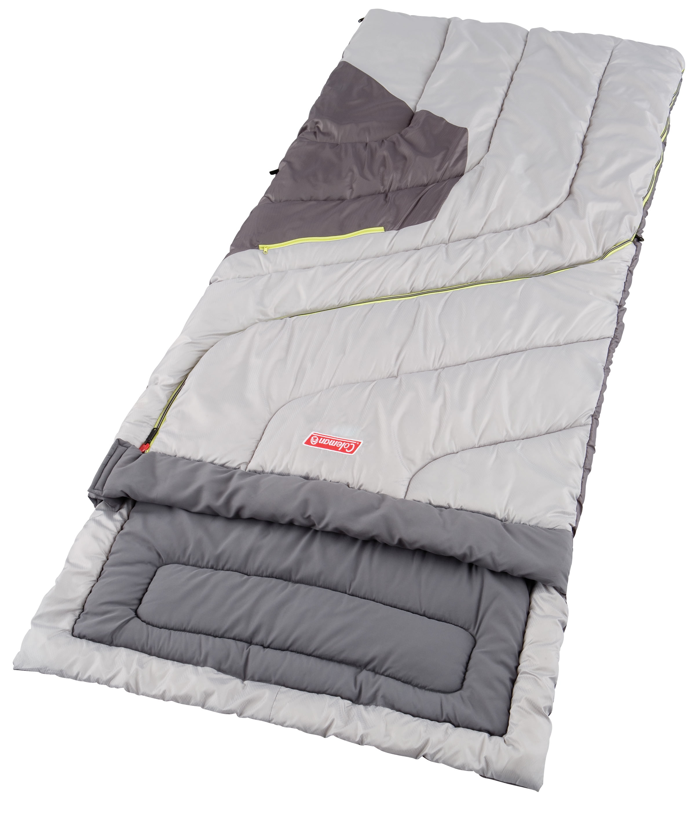 Coleman Tandem 3-in-1 45 Big and Tall Double Adult Sleeping Bag 2 Pack, Grey 