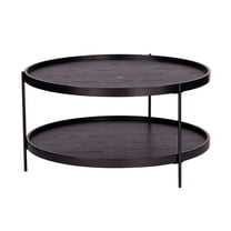 SEI Furniture Verlington Engineered Wood Round Cocktail Table in Black