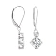thumbnail image 2 of Charles & Colvard 14K White Gold Moissanite 6mm Round Drop Earrings 1.72cttw DEW, 2 of 9