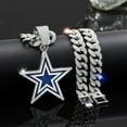 thumbnail image 2 of Men Women Hip Hop New Pentagram Pendant Necklace 15mm Crystal Cuban Chain HipHop Iced Out Bling Necklaces Fashion Charm Jewelry, 2 of 5