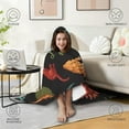 thumbnail image 4 of Wearable Blanket,Vivid Dinosaurs Pattern Hooded Wearable Flannel Blanket for Adults & Teens,Winter Poncho Shawl Wrap Cape Cozy Anti-Pill,60"x80", 4 of 5