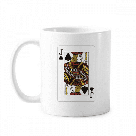 

Playing Cards Spade J Pattern Mug Pottery Cerac Coffee Porcelain Cup Tableware