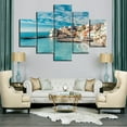 thumbnail image 3 of TISHIRON 5PCS Framed Canvas Wall Art Set,60"x40" Mediterranean Towns Canvas Art Decor, 3 of 7