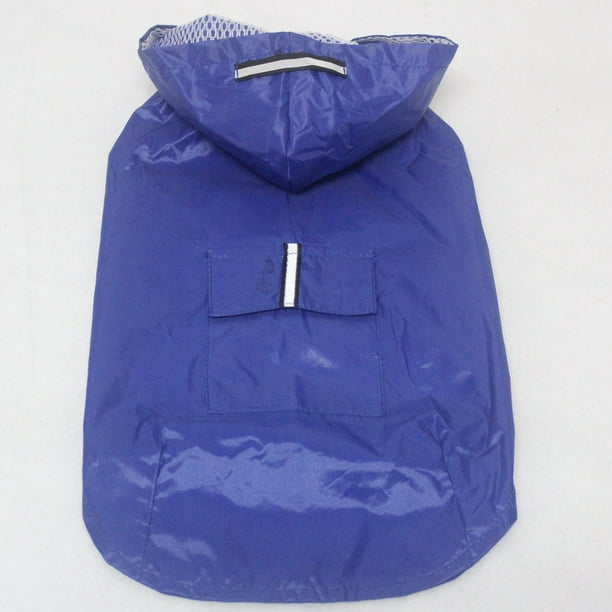 Xiao Hua Chubasquero impermeable para perros, reflectante, ligero y con capucha tipo poncho (L, azul)