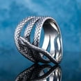 thumbnail image 5 of Fashion Jewelry Women/Men Snake 925 Silver Ring Punk Party Ring Sz 6-10, 5 of 9