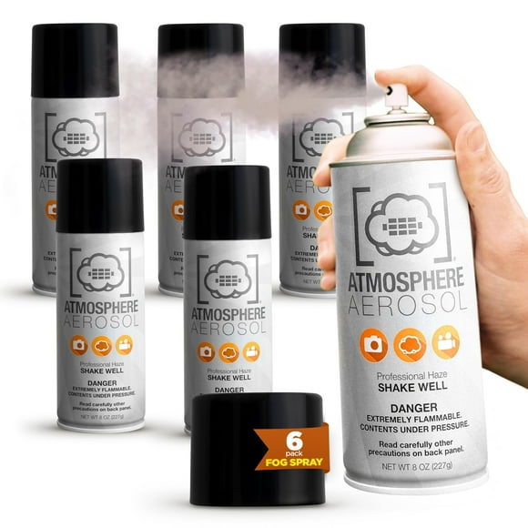 6 Pack Atmosphere Aerosol Haze/Fog Spray for Photography - Safe & Portable Mini Fog Machine Alternative - Smoke and Light Ray Effects Maker for Indoor and Outdoor, No Ba