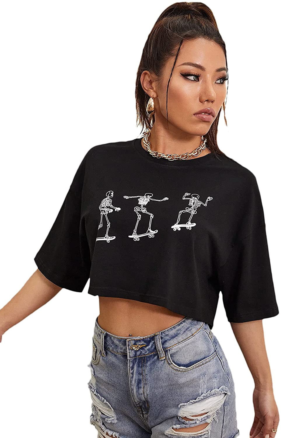 oversized t shirt to crop top