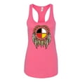 thumbnail image 2 of Wild Bobby, Medicine Wheel Dreamcatcher Native American Pop Culture Ladies Racerback Tank Top, Hot Pink, Medium, 2 of 3