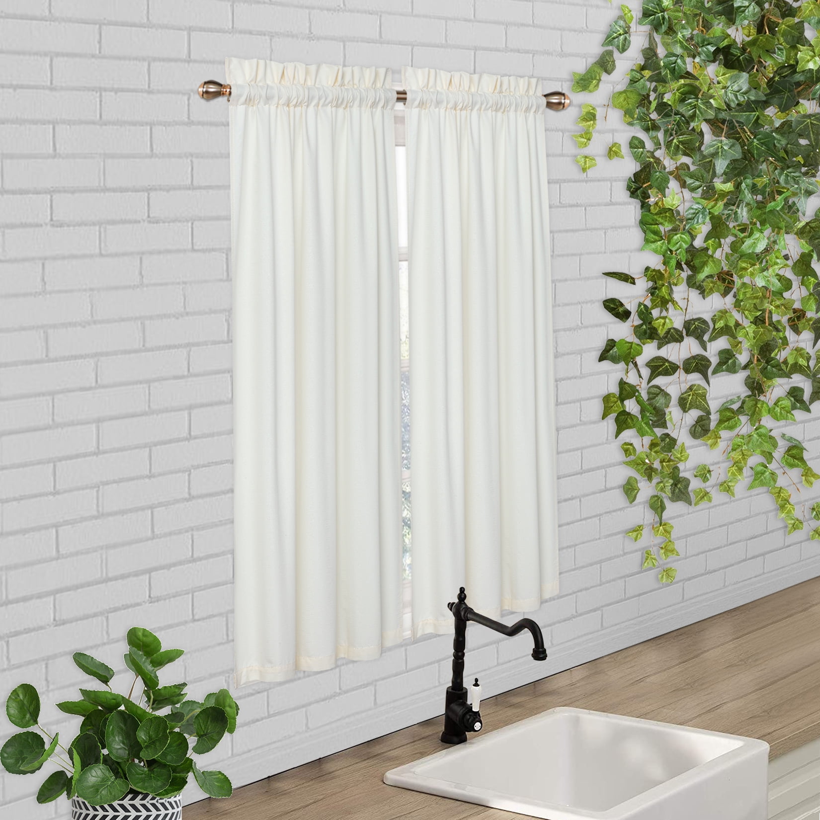 VOGDECO Bubble Textured Pattern Curtains, Cafe Curtains Microfiber