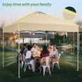 thumbnail image 5 of Hoteel Canopy 10x10 Pop Up Canopy Tent 1-Button Push Easy up Outdoor Canopy Instant Portable Commercial Shelter Waterproof UPF50+ Gazebo with Reflective Strip, Air Vent & 4 Sandbags, Khaki, 5 of 7