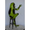 thumbnail image 5 of Nifao Comedic Green Frog bronze statue – Home Decor Sculpture, 25"L x 20"W x 30"H, 5 of 9